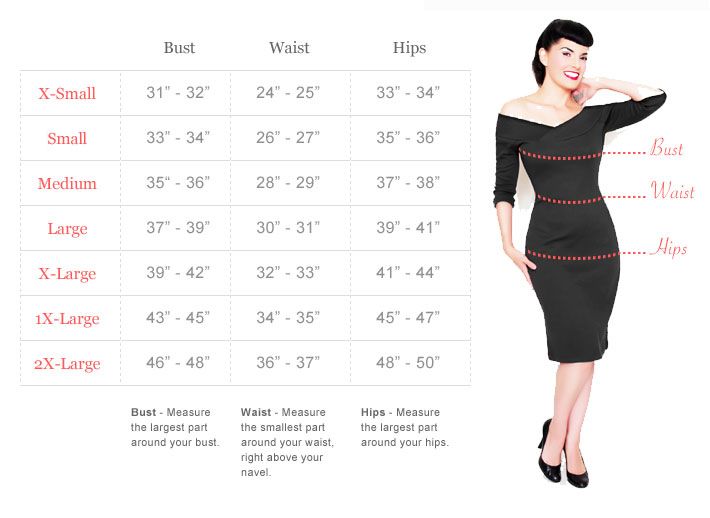 database women's size chart